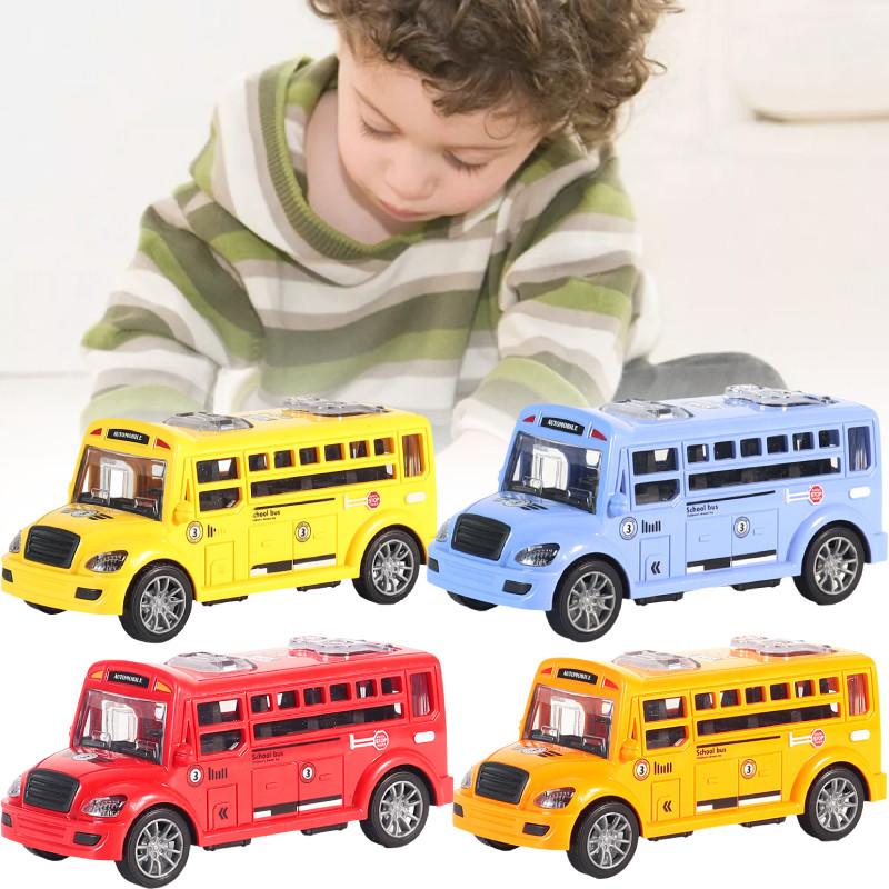 Bus Model School Toy Inertia Pull Back Mini Racing Car Children Educational Gift