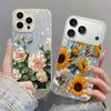 Чехол для телефона с масляной живописью, цветок розы, для iPhone 17 Air 16e 16 15 14 Pro Max 13 17 Pro Max, противоударный, с красочным узором бабочки, твердый ПК чехол для телефона