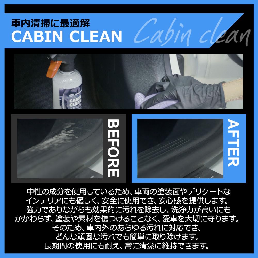 GLOSSBRO Cabin a Mild Cleaner for All Interior with No Sticky It Instantly Removes Dirt Without Easy Application and Cleaner with a Soapy Glossbro