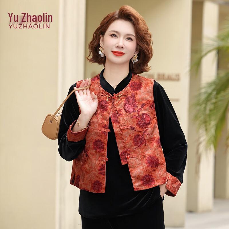 YUZHAOLIN Women s Elegant Golden Velvet 3-Piece Set 5XL