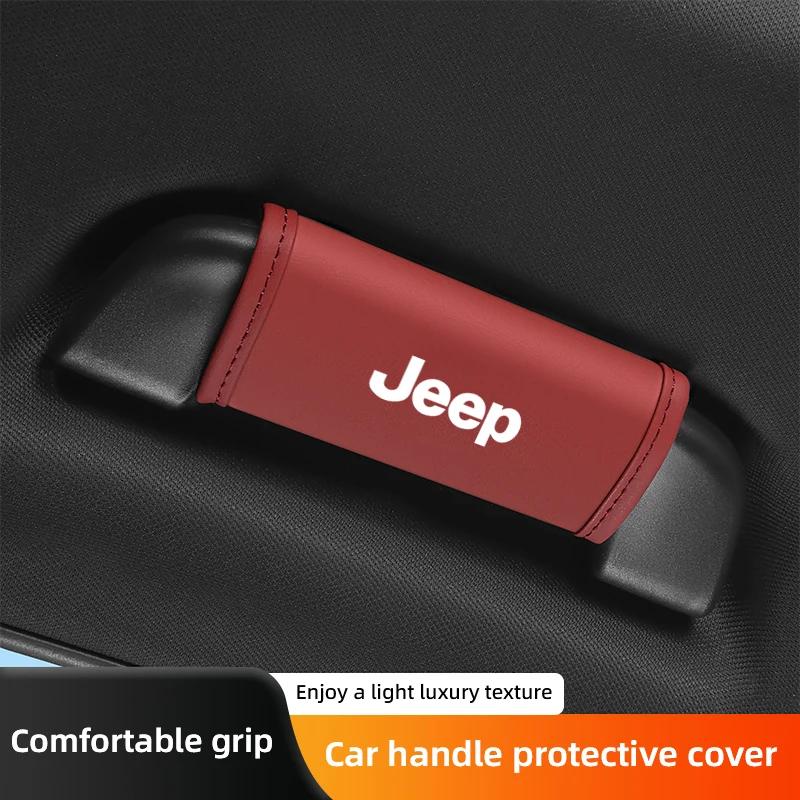 Para Jeep 2 Piezas Cubierta de Manija de Techo de Coche Cubierta de Reposabrazos Accesorios Interiores Para Jeep Grand Cherokee Wrangler JK Gladiator Compa