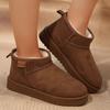 fashion 2024 new winter women's boots round toe solid color suede flat bottom short fashion boots