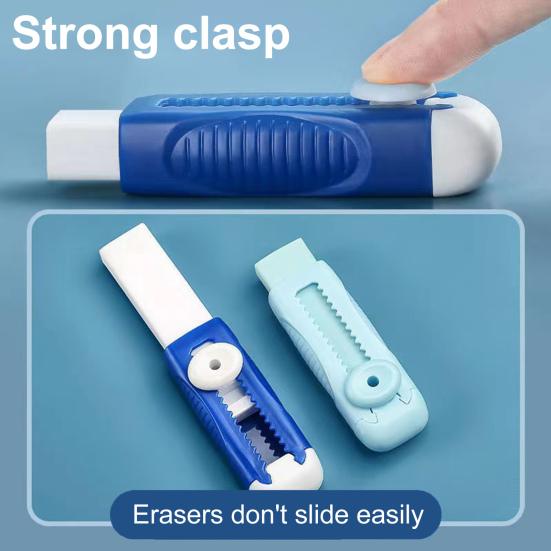 4Pcs Retractable Sliding Pencil Eraser Large Eraser with Plastic Sleeve Push-Pull Erasers for Kids Students School Office Supplies