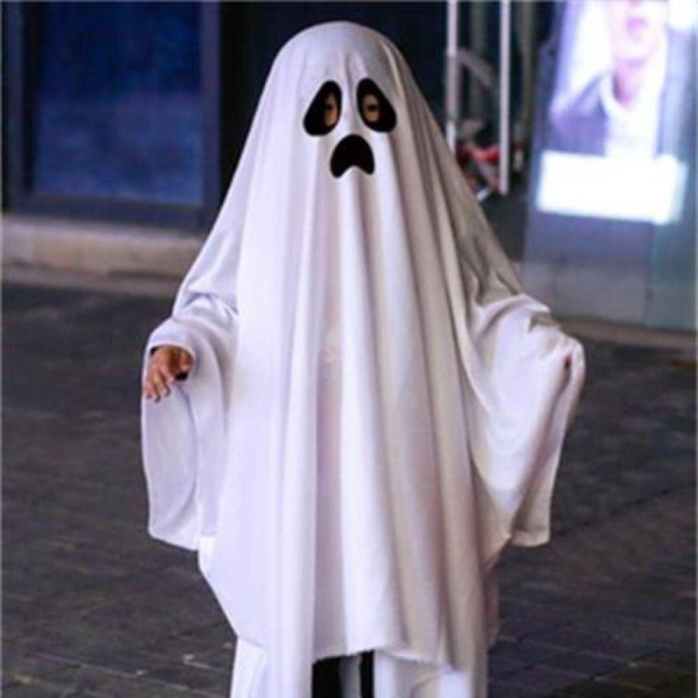 Terror Ghost Costume Cape White Masquerade Cloak Funny Halloween Costumes  Party Ball