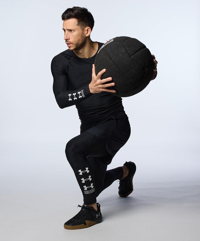 UA Heat Gear Armor Compression Novelty Long Sleeve Shirt Training Black S Men's