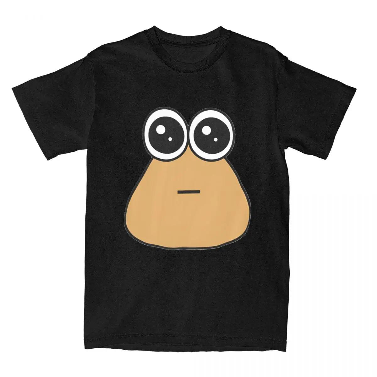 

Men Women Hungy Pou UWU My Pet Alien T-Shirt Accessories Vintage Pure Cotton Anime Game The Maw T Shirts Tee Clothing Adult L чорний