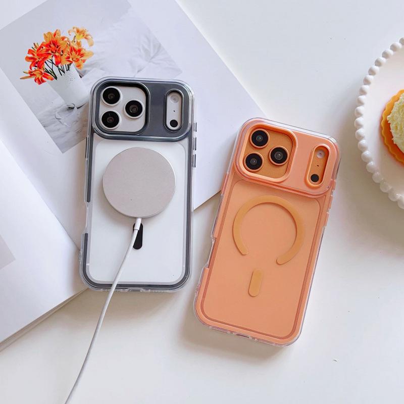Apple 17 Pro Max Magnetic Soft Case: iPhone 14-16 Airbag Drop-proof Protective Cover