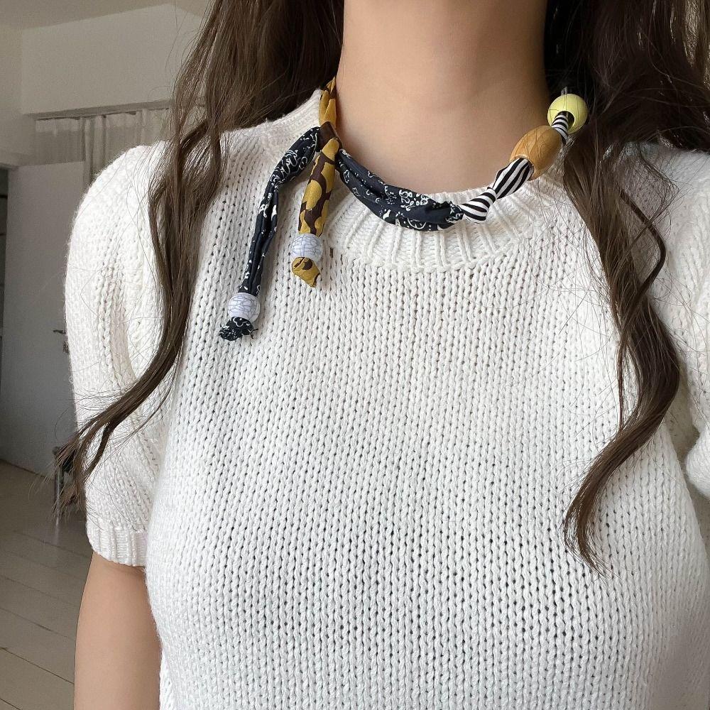 Clavicle Chain Patchwork Cloth Chain Necklace Love Pendant Bohemian Choker Girls