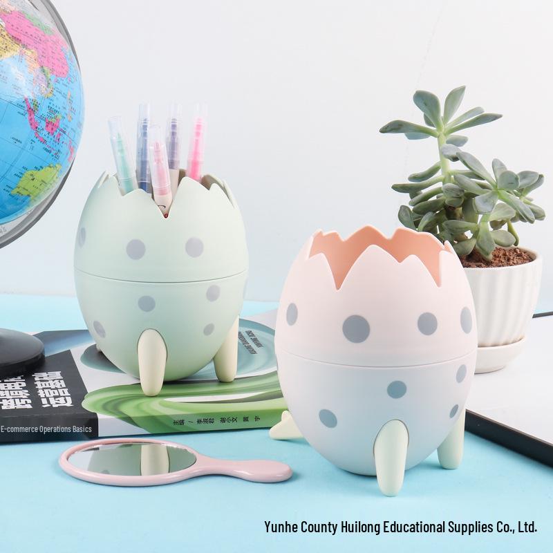 Creative Dinosaur Egg Pen Holder: Detachable Multifunctional Office Desk Organizer