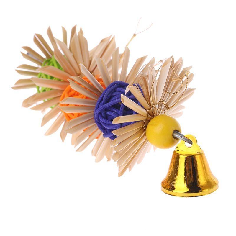 Parrot Chew Toy Rattan Balls with Bright Color Entertainment for Small Birds Cockatiel Finch