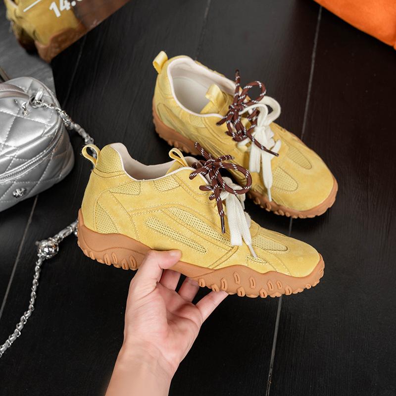 Grape mother studiolee inner height increase classic soft baseplate shoes round head splicing breathable mesh German training Forrest Gump shoes