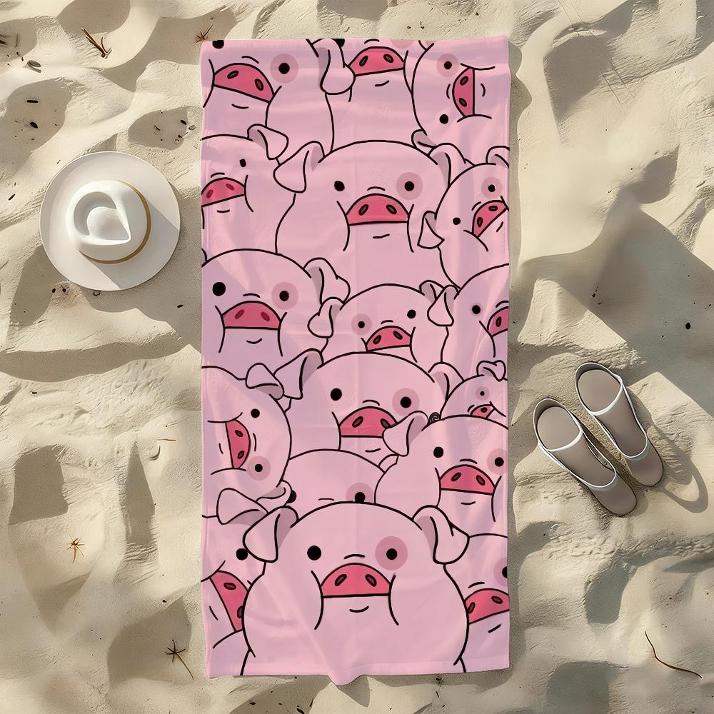 Süßes Schwein watschelt Handtuch Für Schwimmen Yoga Fitnessstudio Schnelltrocknend Weich und hautfreundlich Strandtücher Ganzjahres