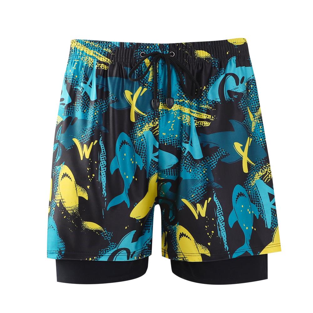 

Men s Double-Layer Quick-Dry Beach Swim Trunks 2025 3XL
