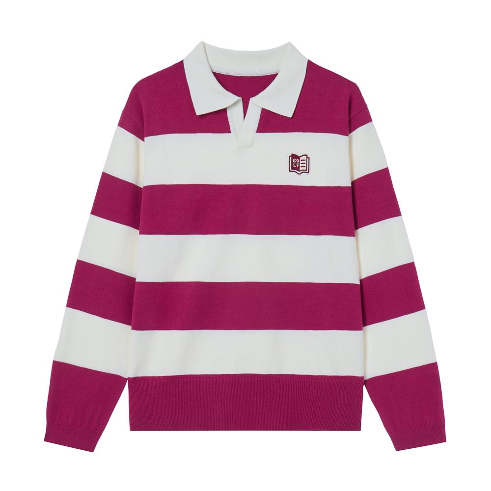 Antomas Textbook Stripe Collared Sweater Men - Red