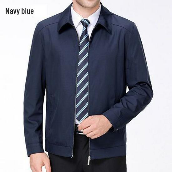 New Men's Spring & Autumn Casual Jacket - Middle-Aged Dad's Wear-Resistant, Loose Lapel Button Top