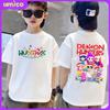 Cute and Fashionable Children's Clothing, Merry Christmas Printed Round Neck T-shirt, Short Sleeved New Style