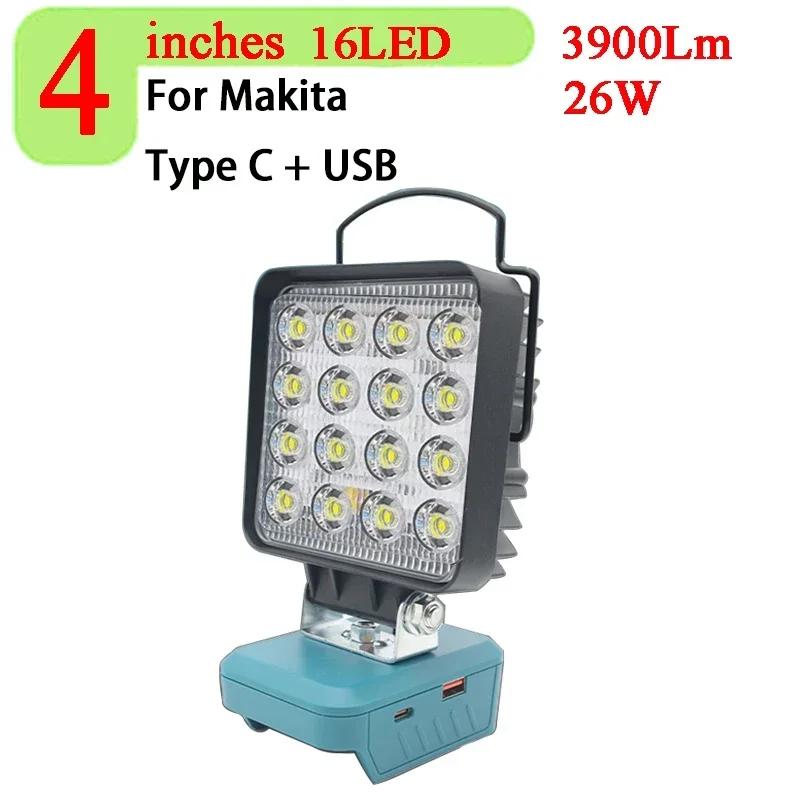 Car LED Work Lights Electric Torch Spotlight Flashlights For Makita 14.4V 18V Li-ion Battery Adapter BL1815 BL1830 BL1430 BL1860