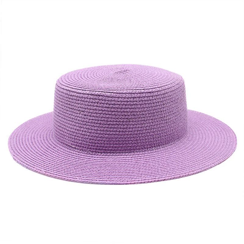 Grass Green Straw Hat Women'S Sky Flat Top Top Hat Seaside Vacation Beach Hat Internet Celebrity Straw Hat Sun Hat