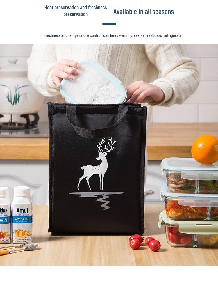Bento Thick Foil Insulated Aluminum Lunch Bag Large And Portable
