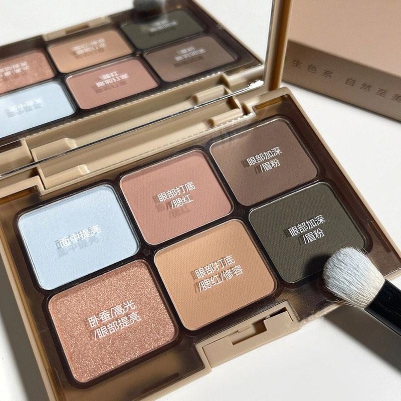 Paletă TATIBEAUTY Mată Șase Culori All-in-One: Tonuri pământii, Blush, Iluminator, Contur.