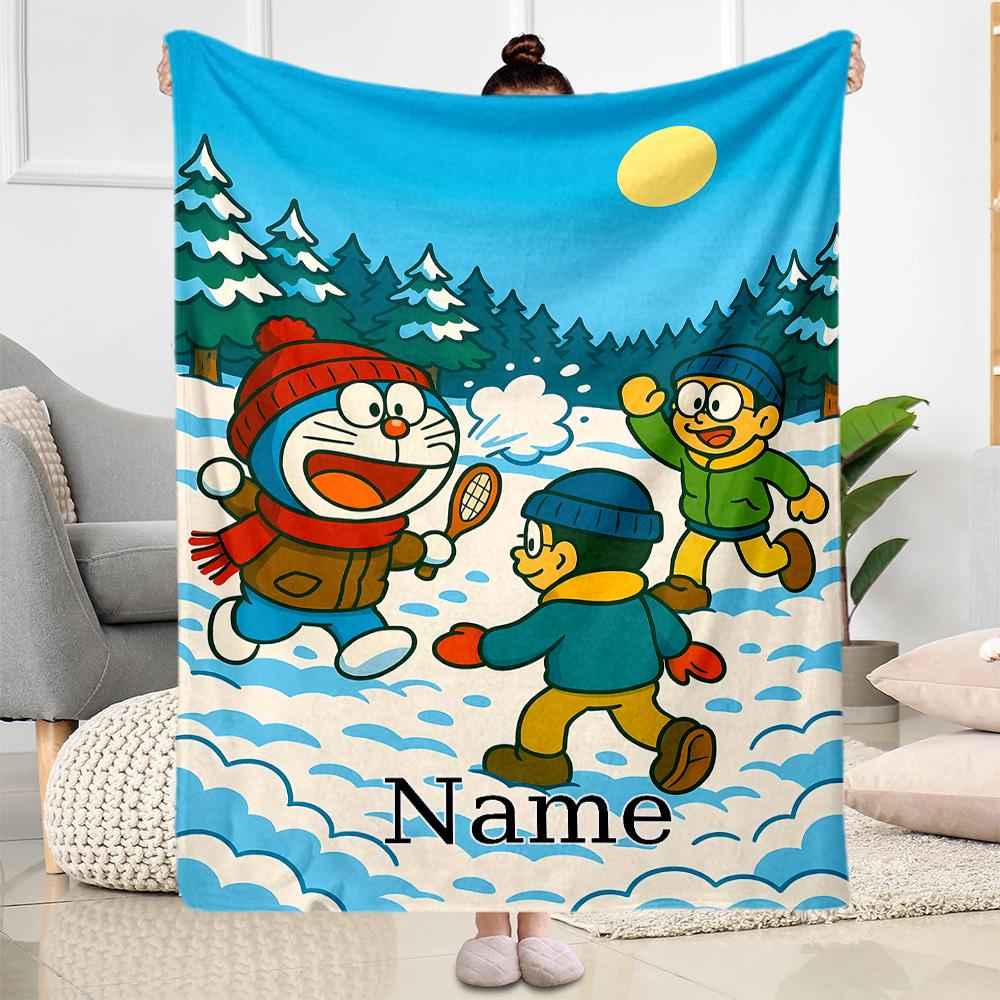 Doraemon Winter Adventure Blanket Comfortable Perfect for Sofa Picnics Bed Four Seasons Universal Warmthful Decor