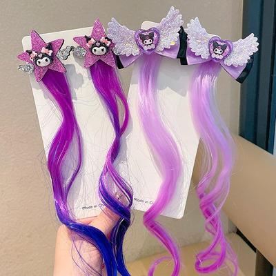 Kuromi Star Braid Clip - Sweet & Cool Children's Wig Accessory