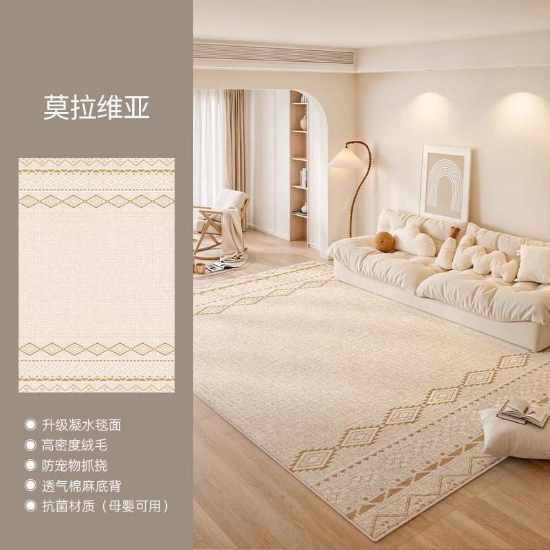 Retro Style Carpets for Living Room Persian Ethnic Style Bedroom Decor Carpet Cream Fluffy Soft Bedside Rug Home Plush Floor Mat