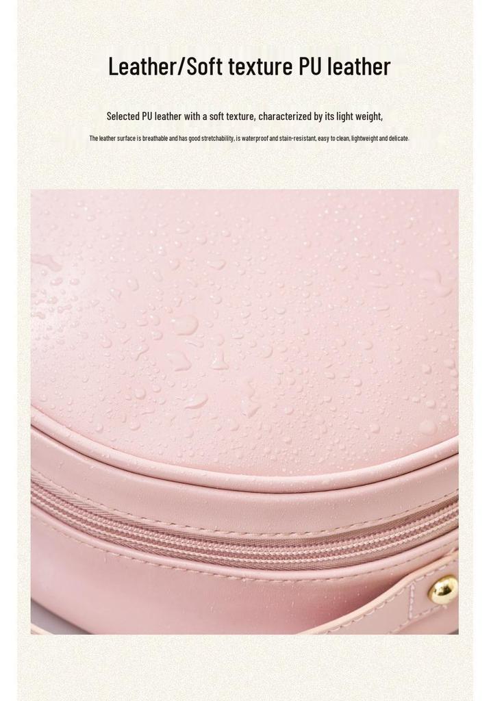 Waterproof Half-Circle Lipstick Makeup Bag - Large Capacity Travel Handbag
