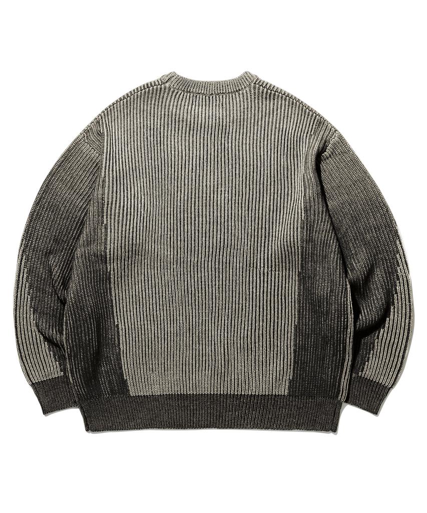 TRILLION Washable Two-Tone Crewneck Graphic Knit (Beige)