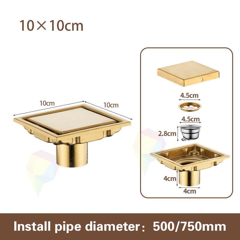 Hidden Square Floor Waste Drain Anti-Odor Floor Drain Bathroom Grates Shower Drain 304 Stainless Steel Flow Drainer Plug Cover