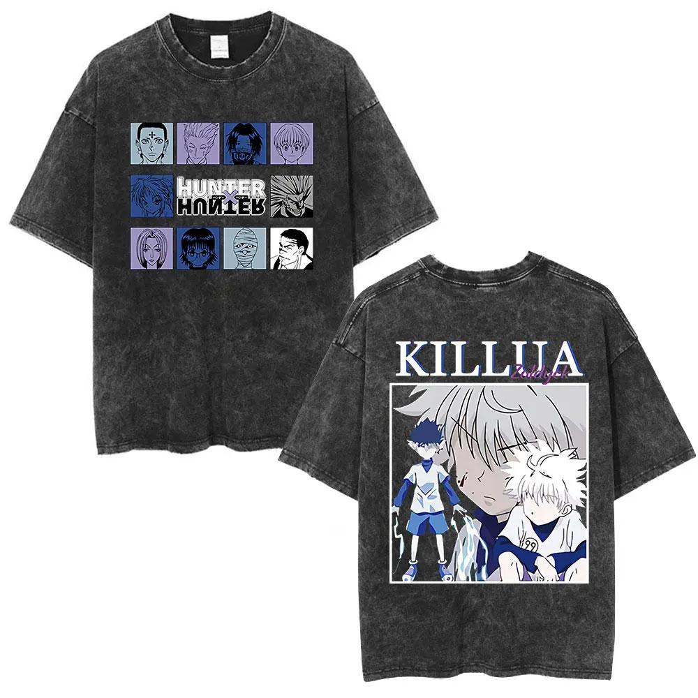 Anime Hunter X Hunter Phantom Troupe Πλυμένα T-shirts Hisoka Γραφικό T-shirts Ανδρικά Γυναικεία Ρούχα Βαμβακερό Oversized T-shirt