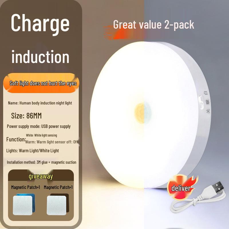 Taoist Smart Induction Night Light 2025: Voice-Controlled, Automatic Brightness Adjustment.