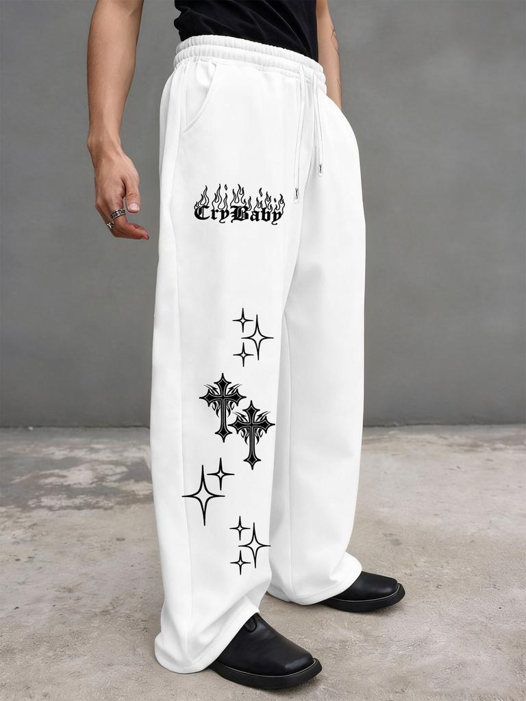 Mens Sweatpants with Pockets & Drawstring - Wide Leg Lounge Sweat Pants for Running Track Yoga Joggers