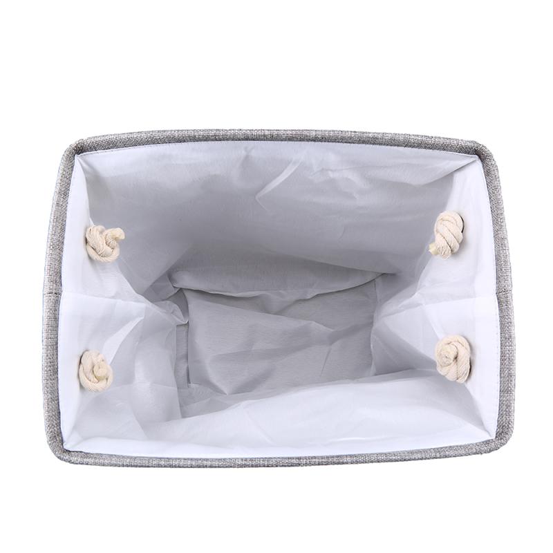 Foldable Cotton Linen Storage Basket Large Capacity Laundry Hamper with Handles for Toys Clothes Home Organizer Bin