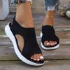 Fashion Ladies Shoes 2025 High Quality Buckle Strap Women's Sandals New Closed Toe Office Summer Solid Wedge Sandals Zapatos