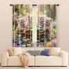 2 pcs, filtering curtains (excluding rods, non-movable, without batteries) Cat Pattern for use in bedrooms and living rooms