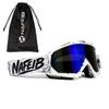 NAFEIB Splash Paint Motocross Goggles with Storage Bag Anti-UV Windproof Dustproof Dirt Bike ATV Off-Road Racing Goggles for Men