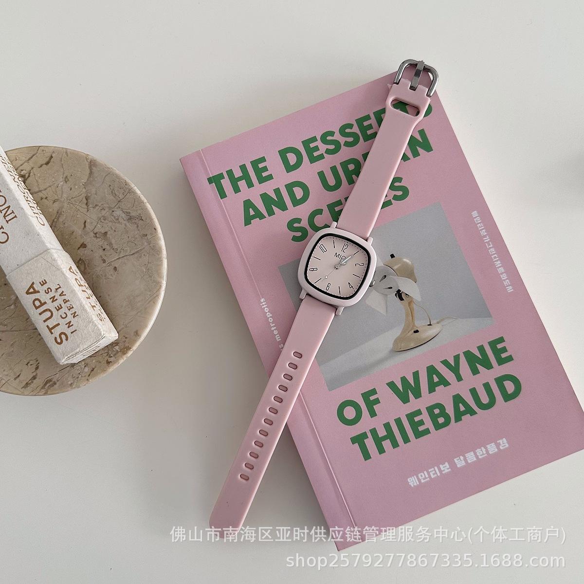 

Korean Watch Male And Female Students Examination College Style High Value Simple Silicone Women S Watch Source розовый