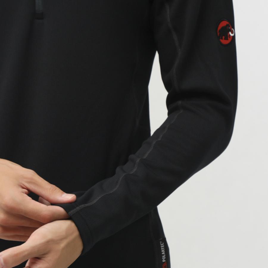 Mammut Aenergy ML Solid Color Half-Zip Long Sleeve T-Shirt Men tops Black 1016-01660