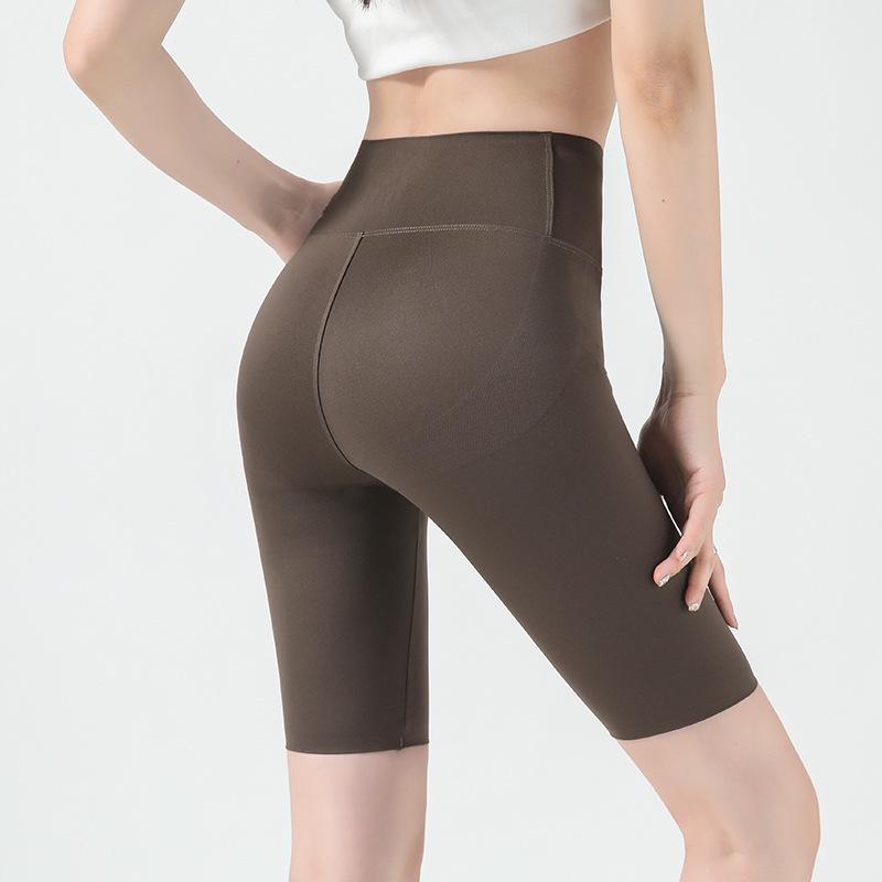 Double-Sided Tummy Control Shark Pants - Five-Pocket Hip Lift Cycling Leggings for Summer Yoga and Fitness