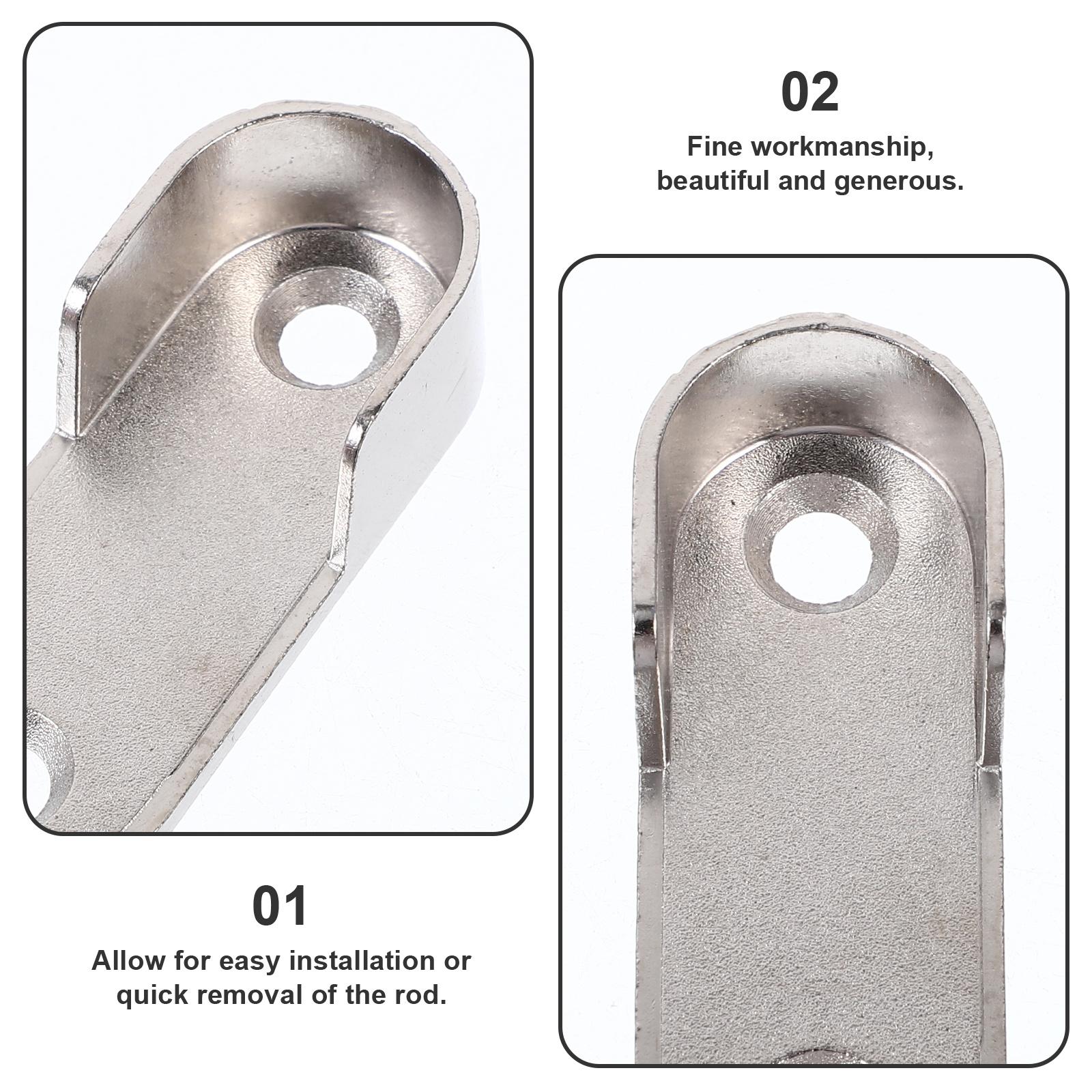 

6Pcs Closet Rod Brackets Alloy Clothes Pole Holders Corrosion Resistant Closet Rod Supports for Bathroom Wardrobe Shower Curtain other