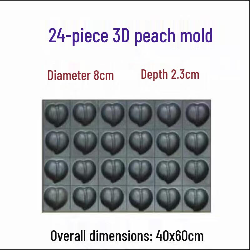 24-Cavity 3D Peach Cake Mold