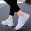 Light Breathable Women's Flats Knitted Mesh Running Sports Shoes Slip-on Walking Loafers Mother Shoes
