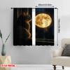 2D Flat Printing 2pcs Curtains Cat and Moon Light Filter Party Decorations for Indoor Celebrations   Room   Multipurpose Event