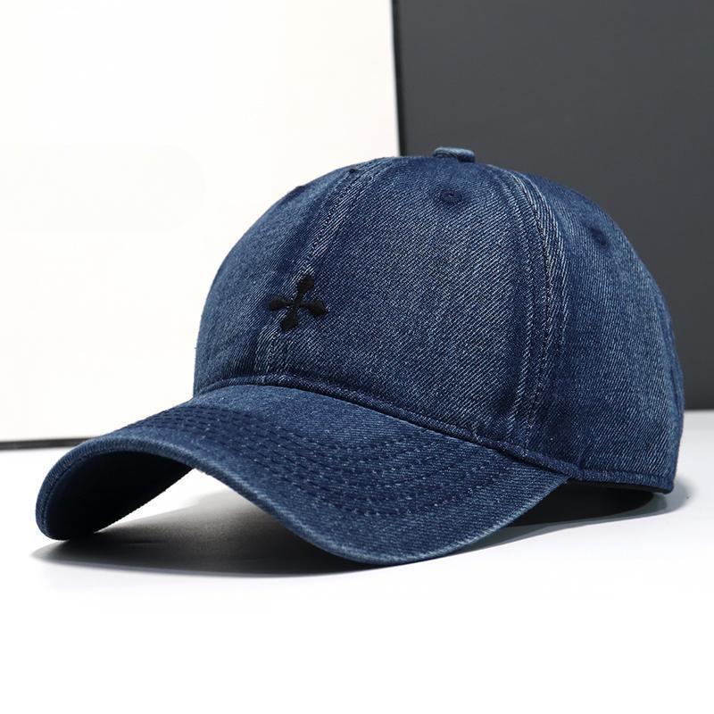 Korean Version of Cross Baseball Hat for Women's Trendy Versatile Denim Baseball Cap Showing Face Small Head Surround Hat