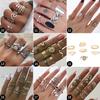 Spice Girl Wind Diamond Star Moon Letter Ring Water Drop Crown Alloy Snake Vintage Multi-Piece Set Joint Ring
