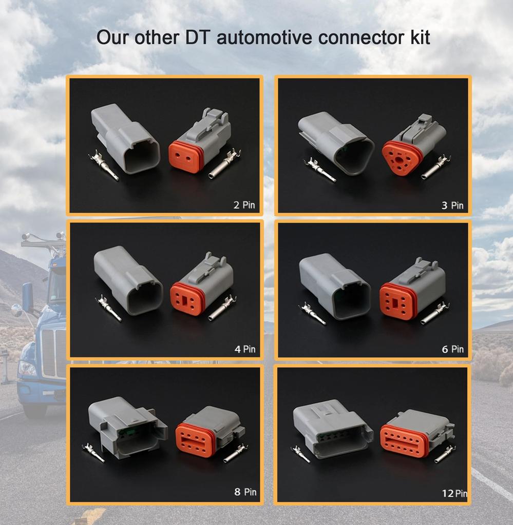 GUIRUIMOON Deutsch DT 4 Pin Connector Kit Waterproof Male Female Plug Socket Quick Disconnect