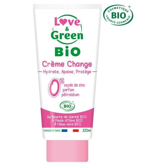 LOVE &amp; GREEN Crème Change Bio sans oxyde de zinc - 100 ml
