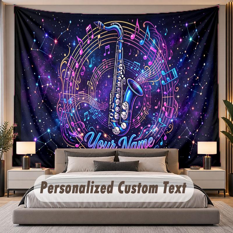 Astronaut Space (77) Theme Personalized Tapestry Custom Name Text Wall Hanging Tapestry Home Background Decoration