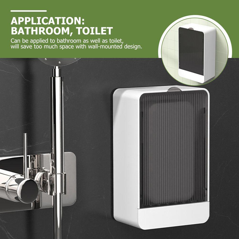 Dust-proof Drainage Soap Box with Lid for Bathroom Wall-mounted White Plastic Container Saves Space Easy To Clean